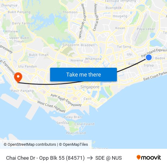 Chai Chee Dr - Opp Blk 55 (84571) to SDE @ NUS map