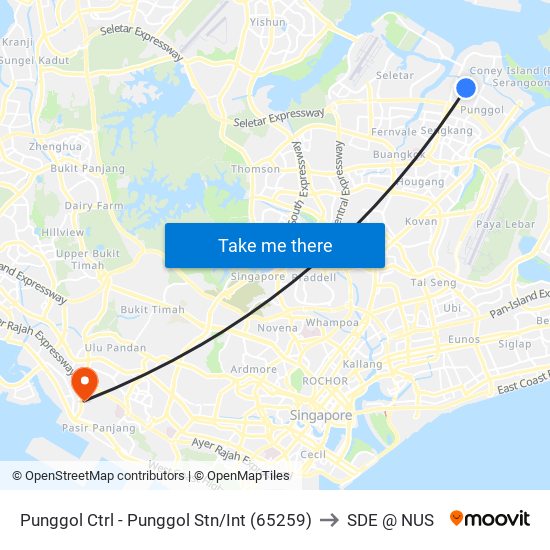 Punggol Ctrl - Punggol Stn/Int (65259) to SDE @ NUS map