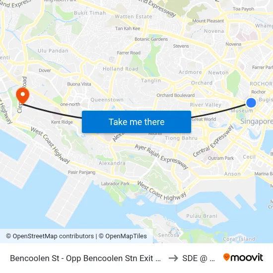 Bencoolen St - Opp Bencoolen Stn Exit B (04019) to SDE @ NUS map