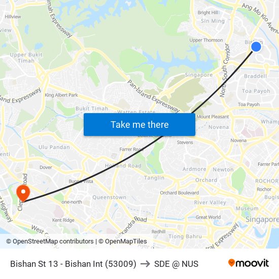 Bishan St 13 - Bishan Int (53009) to SDE @ NUS map