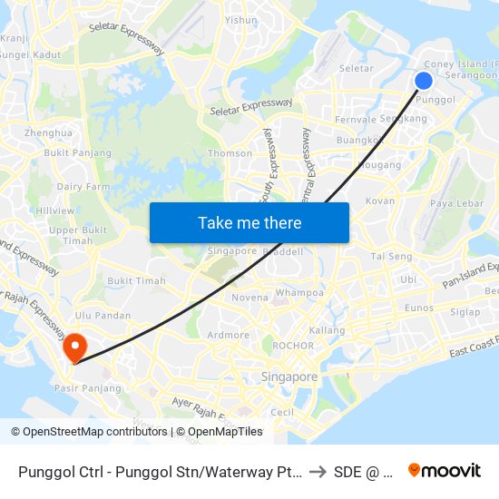 Punggol Ctrl - Punggol Stn/Waterway Pt (65251) to SDE @ NUS map