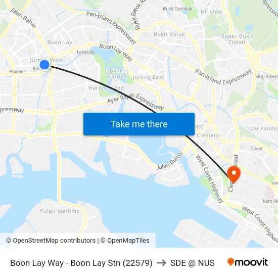 Boon Lay Way - Boon Lay Stn (22579) to SDE @ NUS map