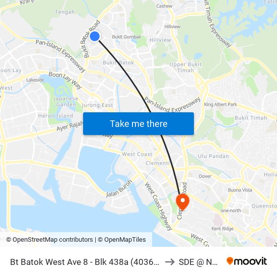 Bt Batok West Ave 8 - Blk 438a (40361) to SDE @ NUS map