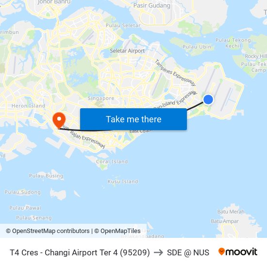 T4 Cres - Changi Airport Ter 4 (95209) to SDE @ NUS map