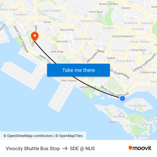 Vivocity Shuttle Bus Stop to SDE @ NUS map