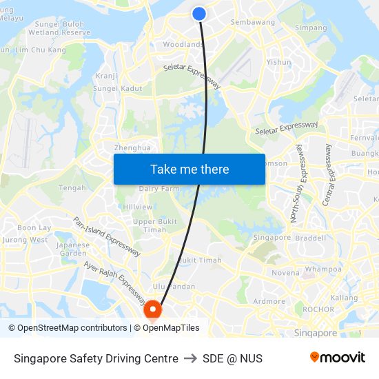 Singapore Safety Driving Centre to SDE @ NUS map