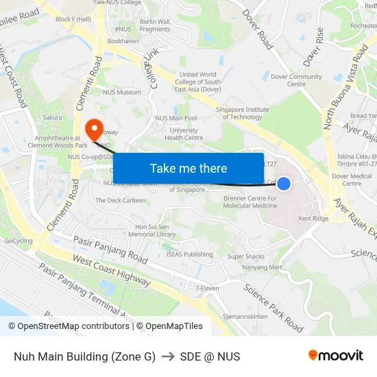 Nuh Main Building (Zone G) to SDE @ NUS map