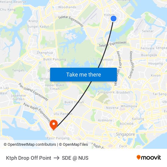 Ktph Drop Off Point to SDE @ NUS map