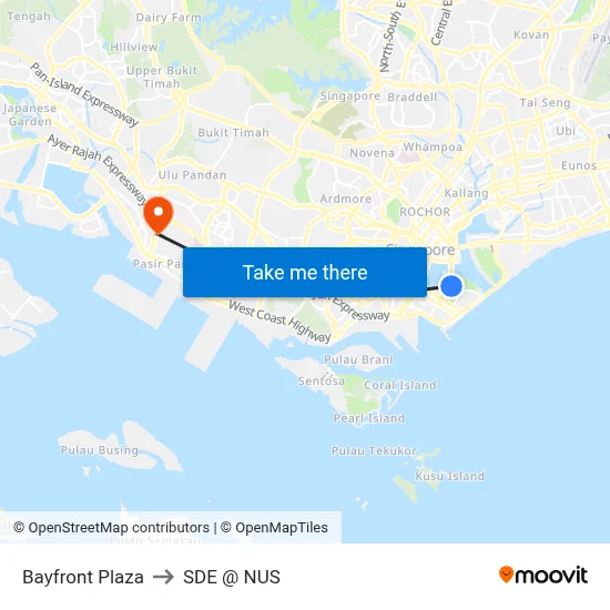Bayfront Plaza to SDE @ NUS map