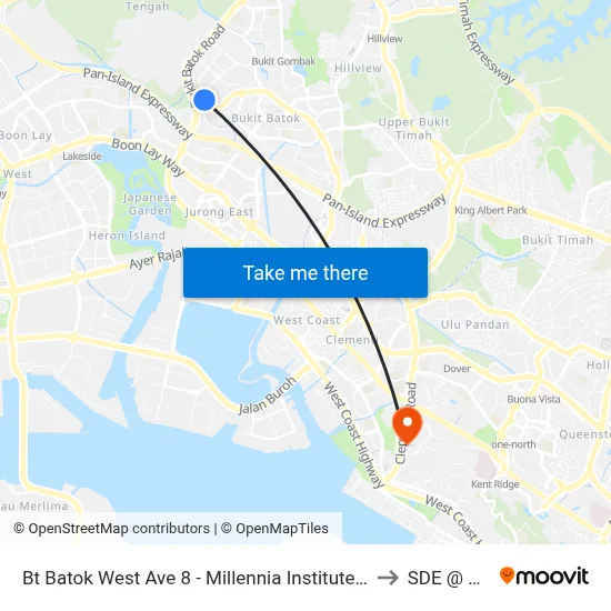 Bt Batok West Ave 8 - Millennia Institute (40329) to SDE @ NUS map