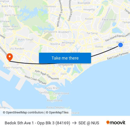 Bedok Sth Ave 1 - Opp Blk 3 (84169) to SDE @ NUS map