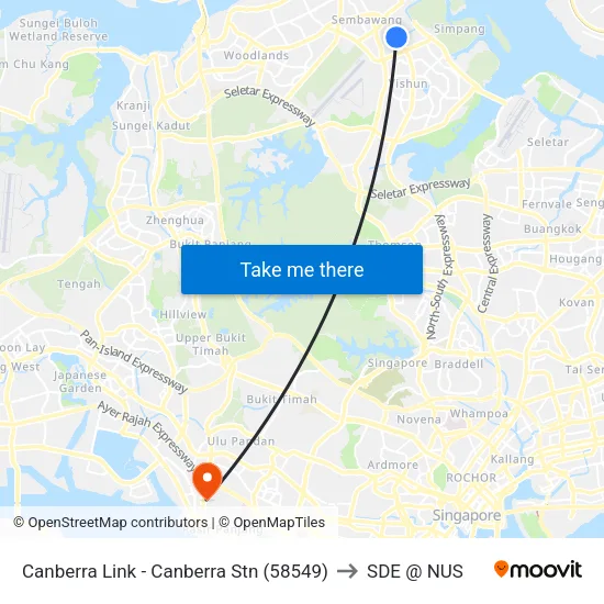 Canberra Link - Canberra Stn (58549) to SDE @ NUS map