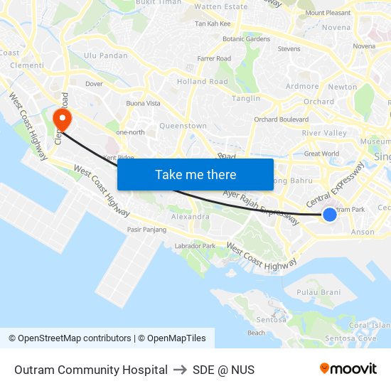 Outram Community Hospital to SDE @ NUS map