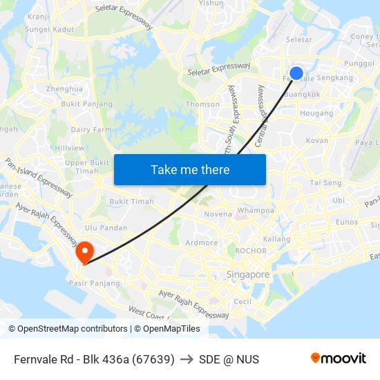 Fernvale Rd - Blk 436a (67639) to SDE @ NUS map