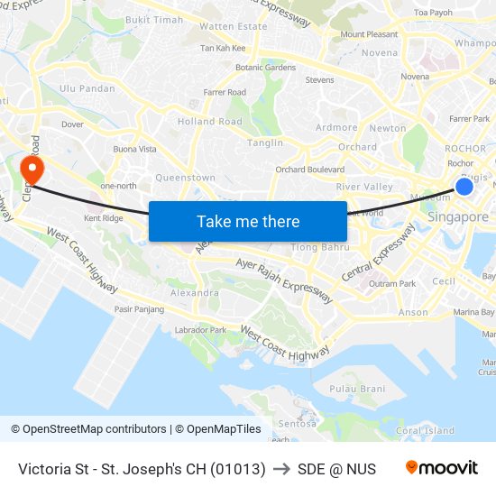 Victoria St - St. Joseph's CH (01013) to SDE @ NUS map