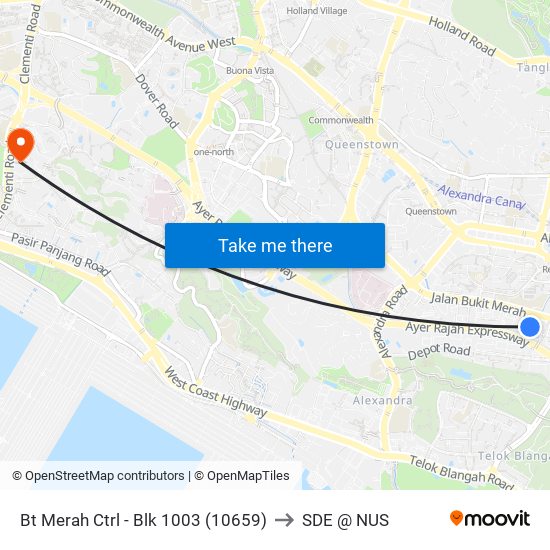 Bt Merah Ctrl - Blk 1003 (10659) to SDE @ NUS map