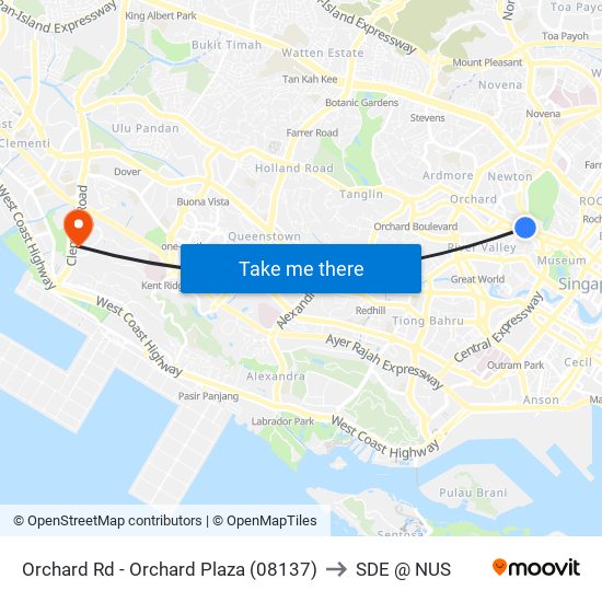 Orchard Rd - Orchard Plaza (08137) to SDE @ NUS map