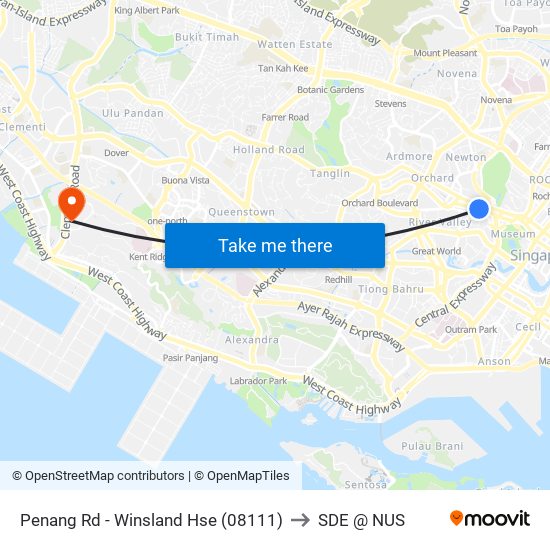 Penang Rd - Winsland Hse (08111) to SDE @ NUS map