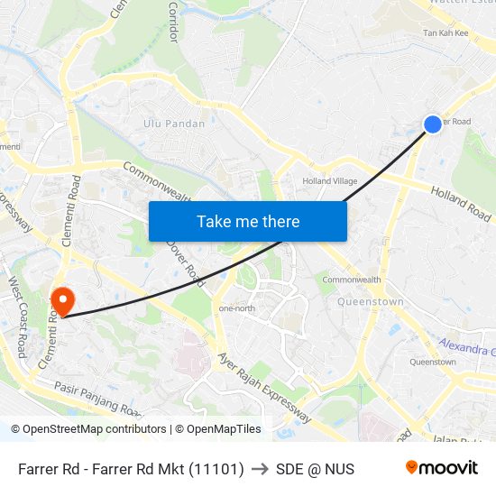 Farrer Rd - Farrer Rd Mkt (11101) to SDE @ NUS map