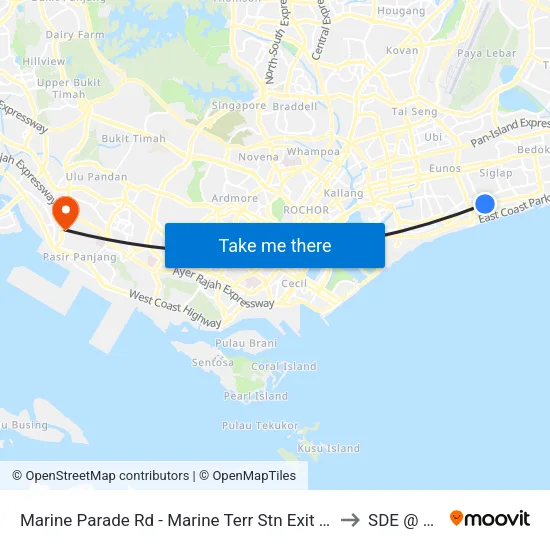 Marine Parade Rd - Marine Terr Stn Exit 4 (92071) to SDE @ NUS map