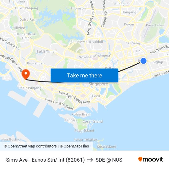 Sims Ave - Eunos Stn/ Int (82061) to SDE @ NUS map