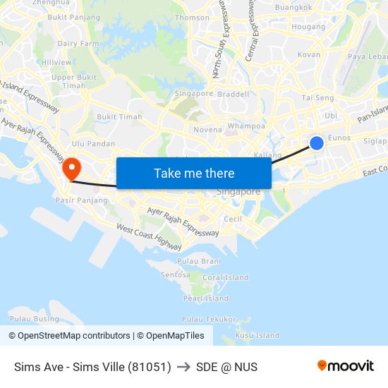 Sims Ave - Sims Ville (81051) to SDE @ NUS map