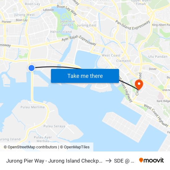 Jurong Pier Way - Jurong Island Checkpt (21099) to SDE @ NUS map