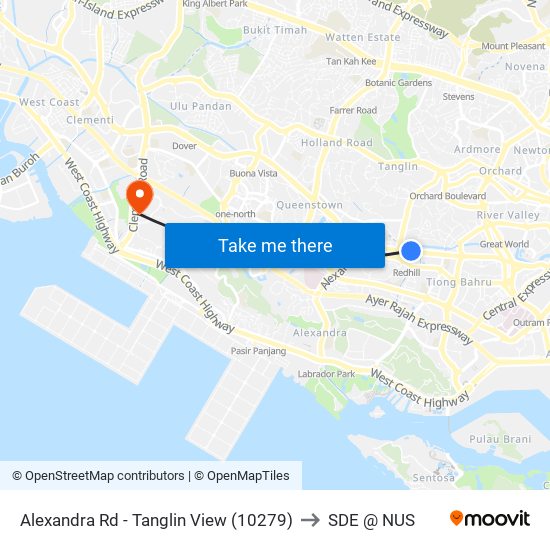 Alexandra Rd - Tanglin View (10279) to SDE @ NUS map