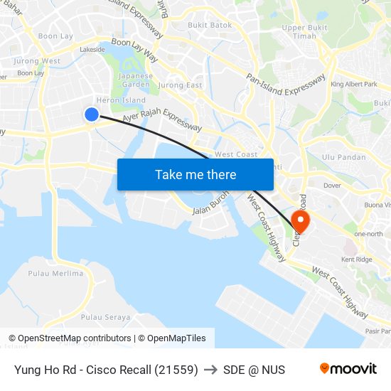 Yung Ho Rd - Cisco Recall (21559) to SDE @ NUS map
