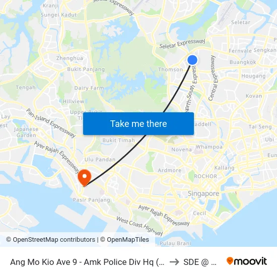 Ang Mo Kio Ave 9 - Amk Police Div Hq (55301) to SDE @ NUS map