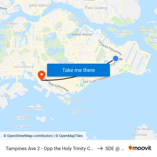 Tampines Ave 2 - Opp the Holy Trinity CH (76081) to SDE @ NUS map