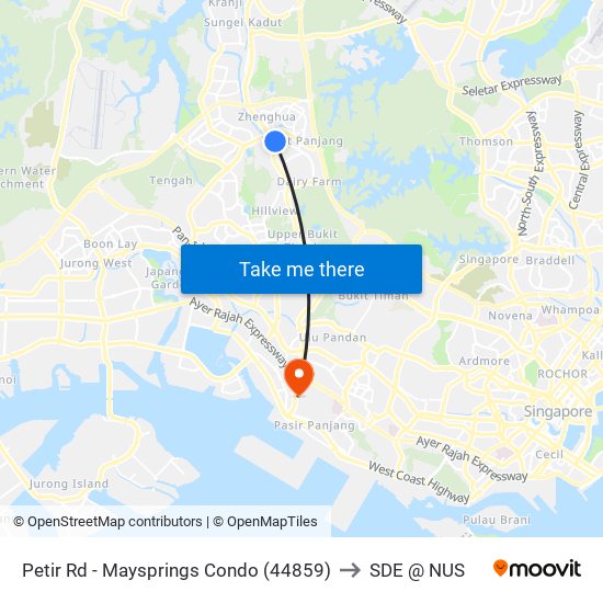 Petir Rd - Maysprings Condo (44859) to SDE @ NUS map