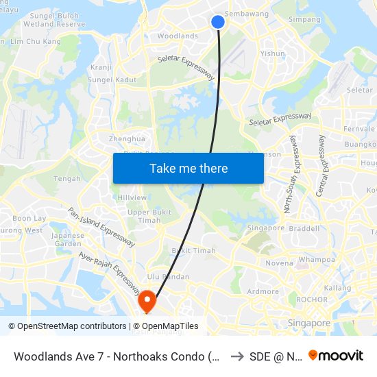 Woodlands Ave 7 - Northoaks Condo (47611) to SDE @ NUS map