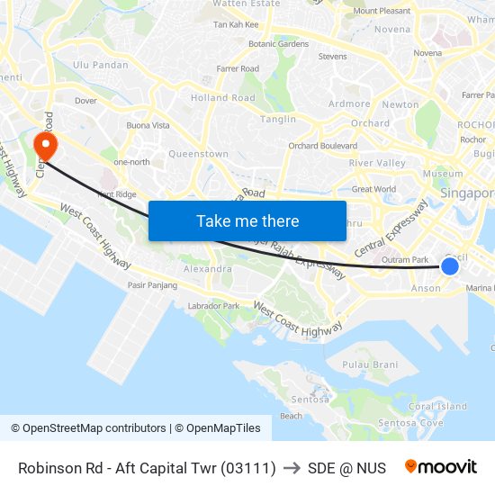 Robinson Rd - Aft Capital Twr (03111) to SDE @ NUS map