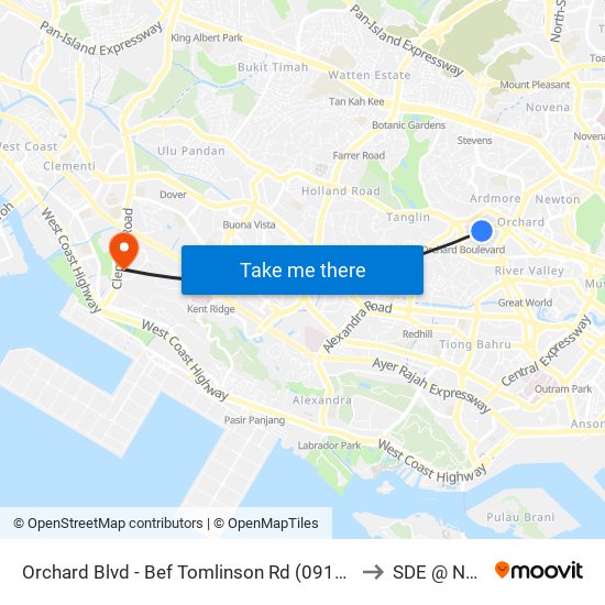 Orchard Blvd - Bef Tomlinson Rd (09121) to SDE @ NUS map