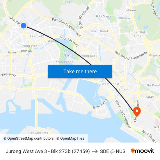 Jurong West Ave 3 - Blk 273b (27459) to SDE @ NUS map