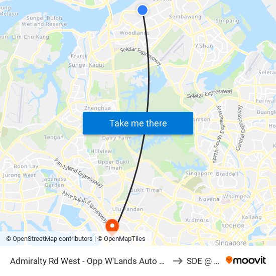 Admiralty Rd West - Opp W'Lands Auto Hub (47041) to SDE @ NUS map