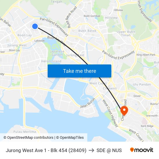 Jurong West Ave 1 - Blk 454 (28409) to SDE @ NUS map