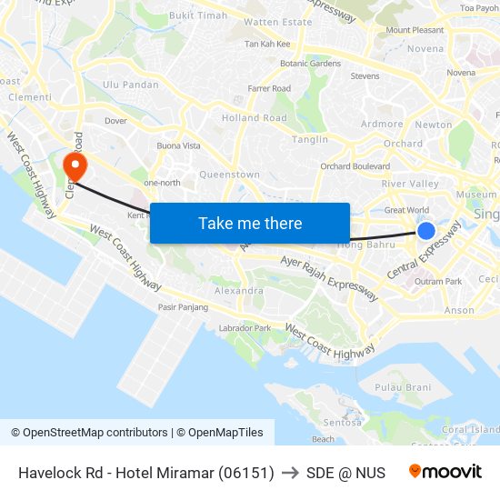 Havelock Rd - Hotel Miramar (06151) to SDE @ NUS map