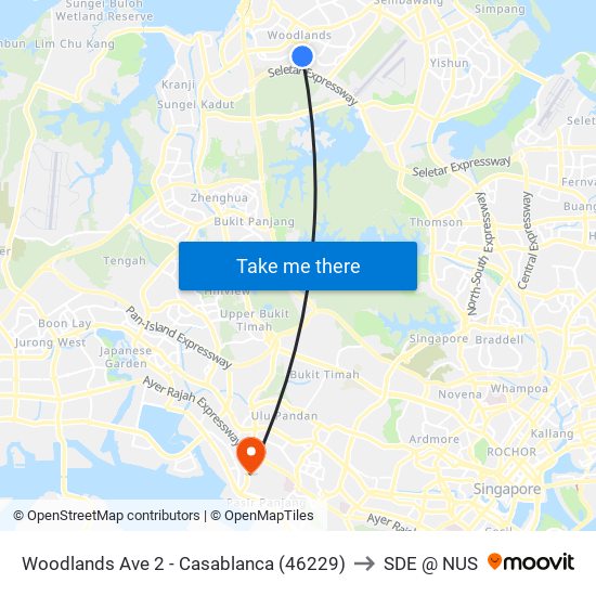 Woodlands Ave 2 - Casablanca (46229) to SDE @ NUS map