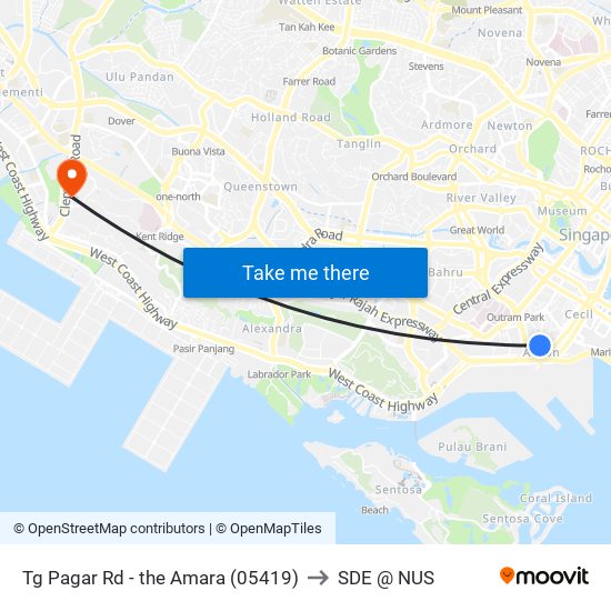 Tg Pagar Rd - the Amara (05419) to SDE @ NUS map