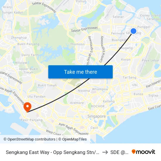 Sengkang East Way - Opp Sengkang Stn/Blk 260a (67401) to SDE @ NUS map