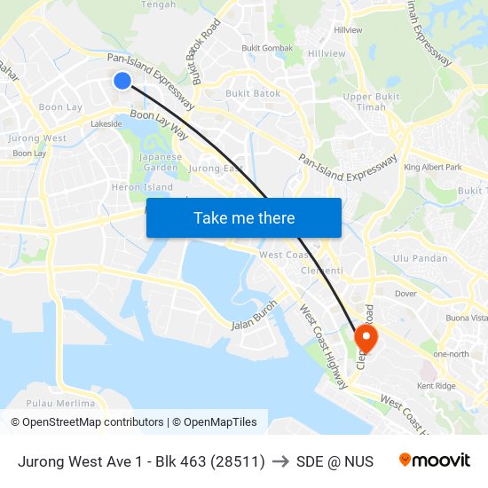 Jurong West Ave 1 - Blk 463 (28511) to SDE @ NUS map