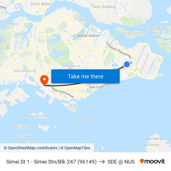 Simei St 1 - Simei Stn/Blk 247 (96149) to SDE @ NUS map