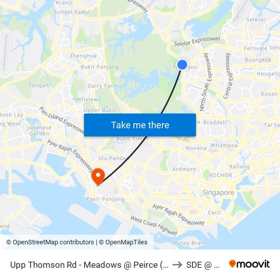 Upp Thomson Rd - Meadows @ Peirce (56049) to SDE @ NUS map