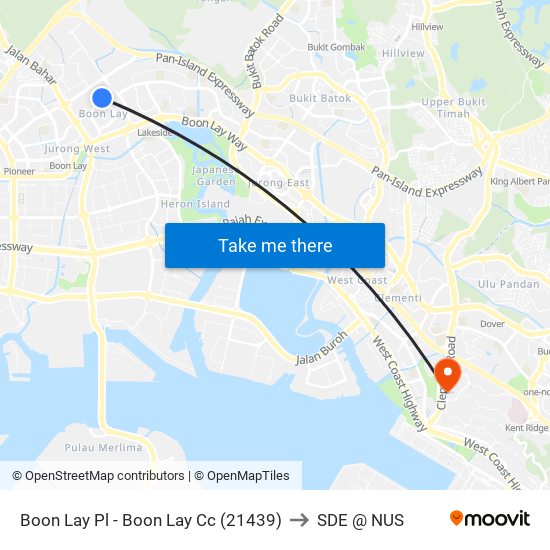Boon Lay Pl - Boon Lay Cc (21439) to SDE @ NUS map