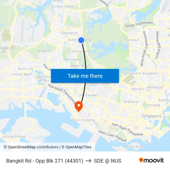 Bangkit Rd - Opp Blk 271 (44301) to SDE @ NUS map