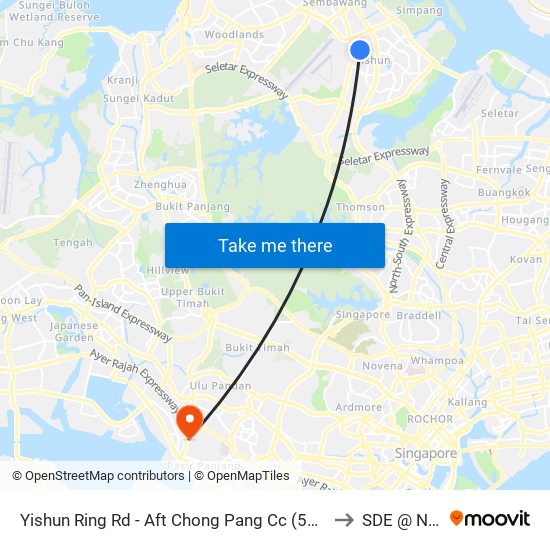 Yishun Ring Rd - Aft Chong Pang Cc (59139) to SDE @ NUS map