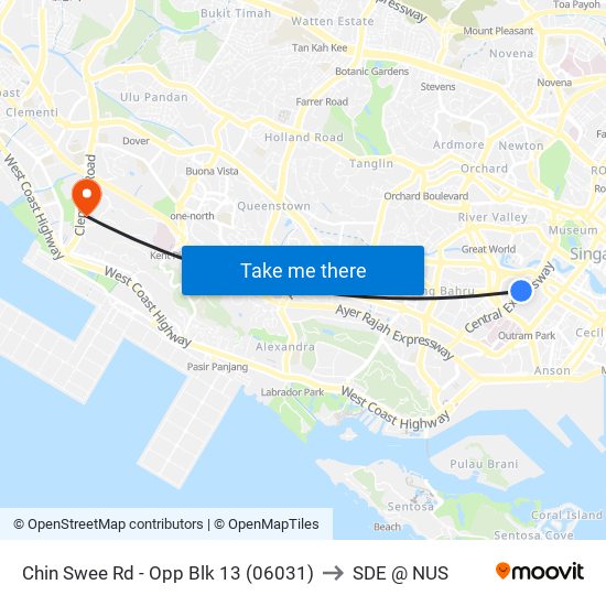 Chin Swee Rd - Opp Blk 13 (06031) to SDE @ NUS map