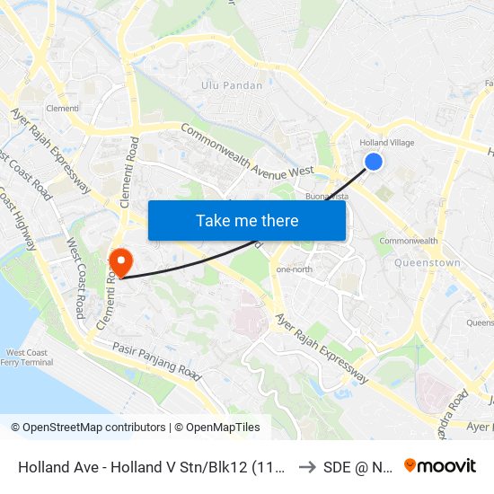 Holland Ave - Holland V Stn/Blk12 (11401) to SDE @ NUS map